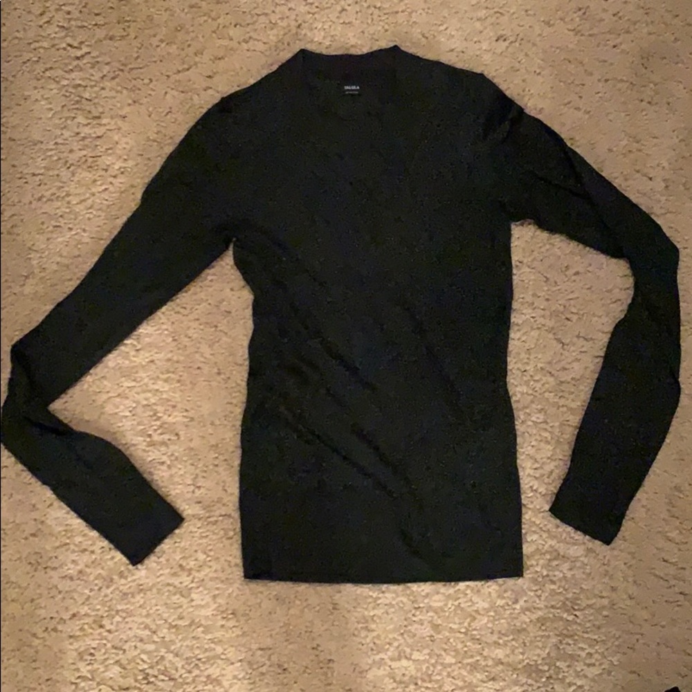 Aritzia Talula sheer dark grey long sleep top XS